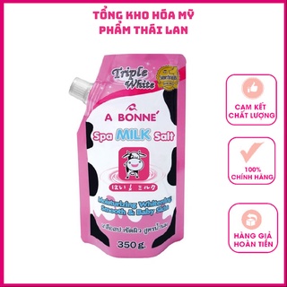 Muối tắm trắng da tẩy da chết thái lan con bò hồng túi 350gr