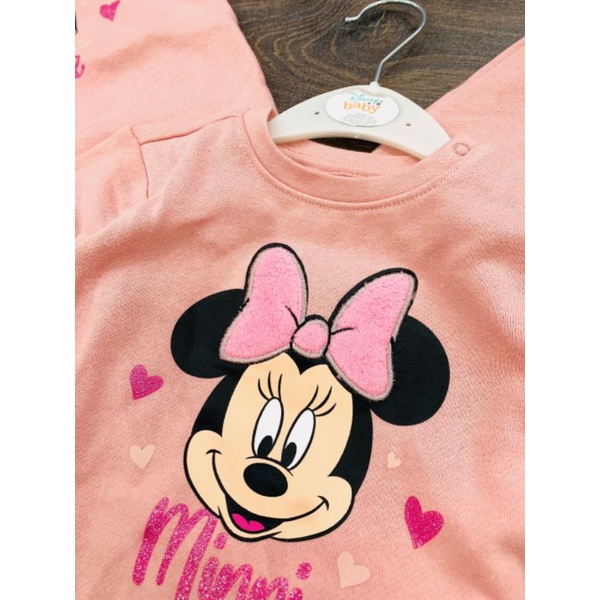 Áo nỉ Disney Minne hồng tqxk xuất dư size nhí