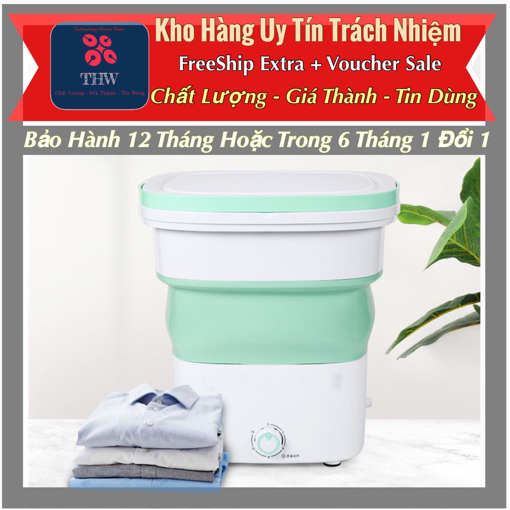 |THW-HN| (Bảo Hành 1 Đổi 1) Máy giặt mini, gấp gọn, giặt 5-6 áo phông