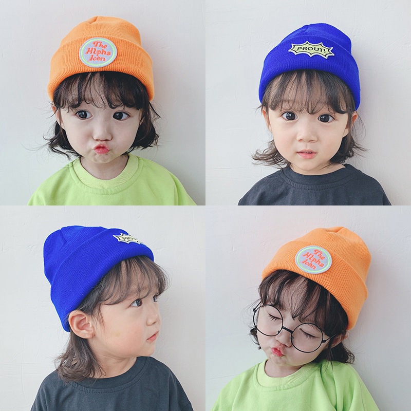 Mũ len lót nhung giữ ấm chống gió phong cách Hàn quốc cho bé