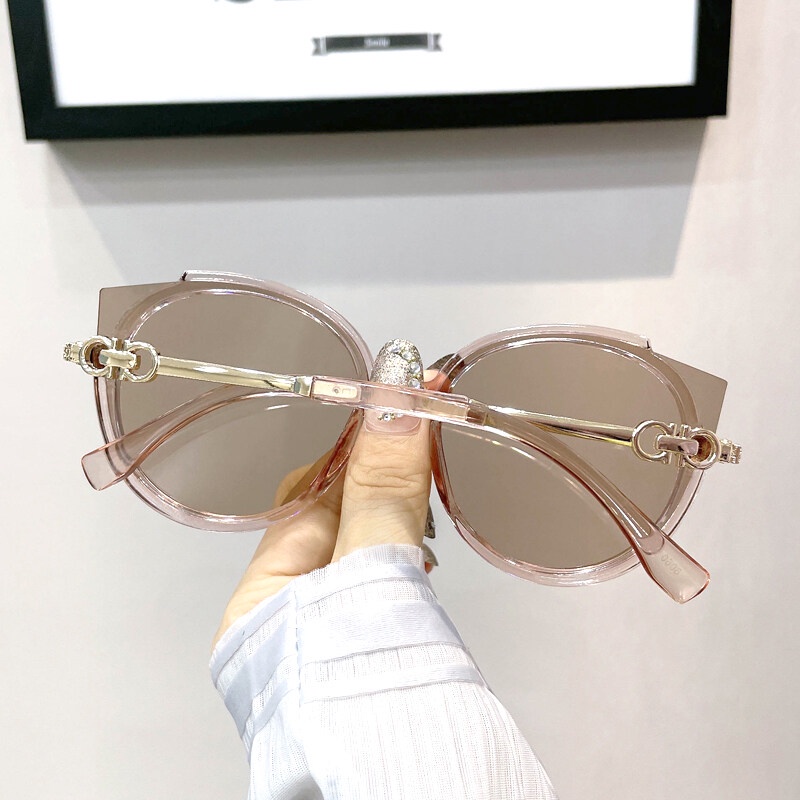Kính Mát Gọng Kim Loại Tròng To Thời Trang Cho Nam Nữ