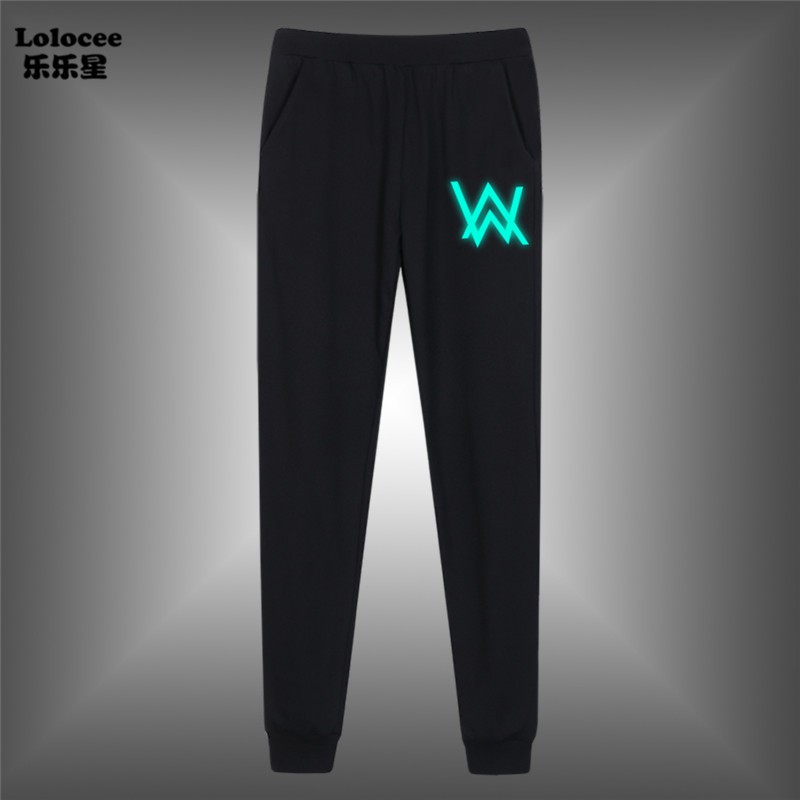 Quần Jogger Cotton In Logo Alan Walker Cổ Điển Cho Nam