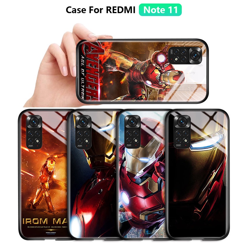 Ốp Điện Thoại Kính Cường Lực Hình Siêu Anh Hùng Marvel Cho Xiaomi Redmi Note 11/Note 11S Note 11 Pro 4G/5G