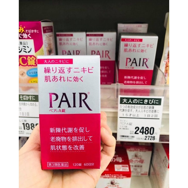 Viên mụn Pair, viên uống giảm mụn trứng cá Nhật Bản
