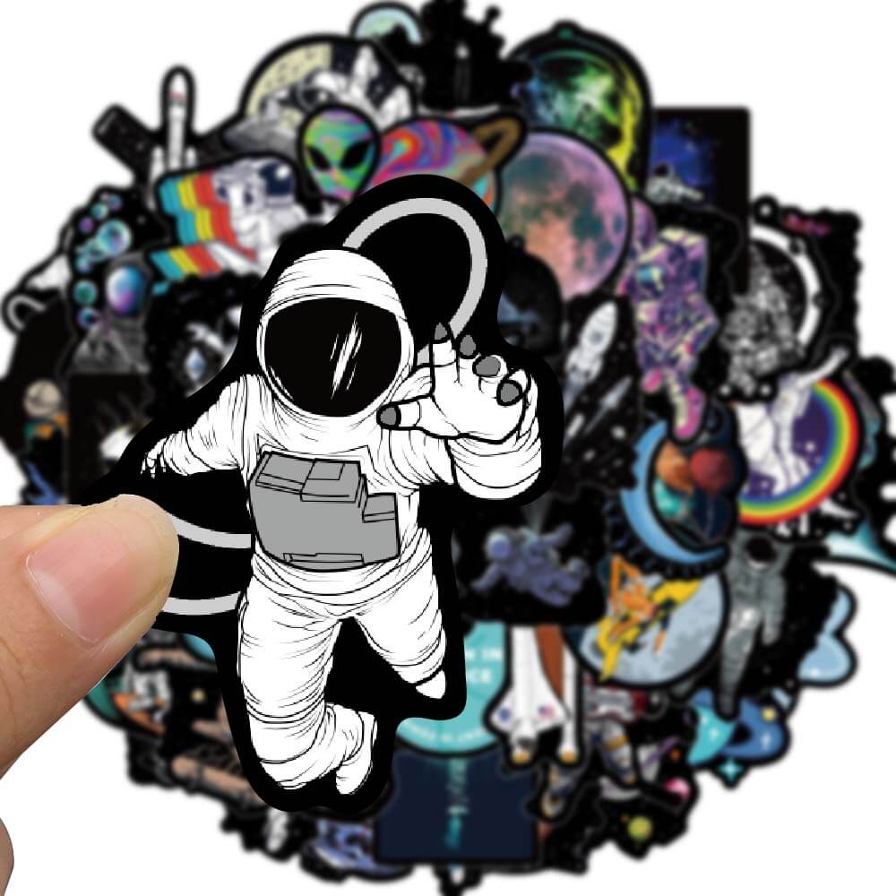 NASA Bộ 50 Miếng Dán Trang Trí Laptop/Điện Thoại/Mũ Bảo Hiểm Họa Tiết Graffiti Chống Thấm Nước