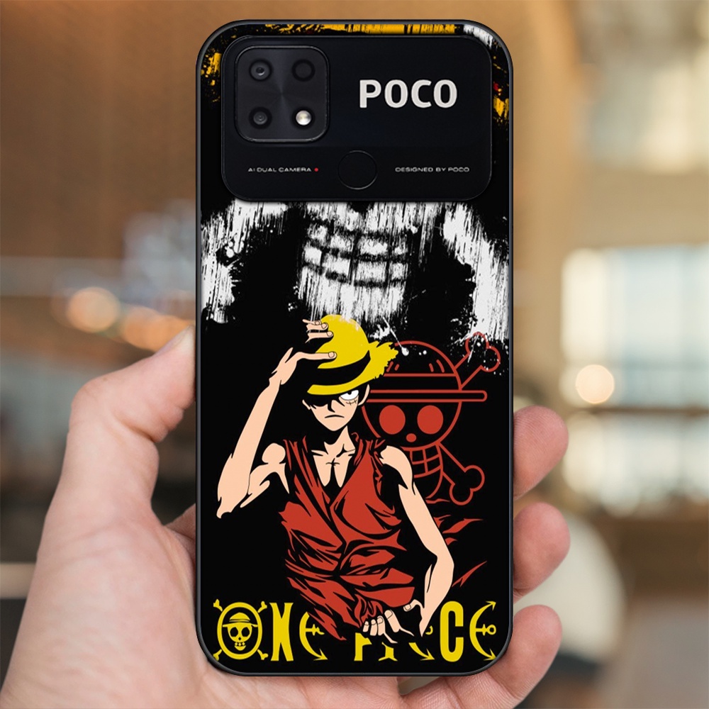 Ốp lưng Xiaomi Poco C40 viền đen in hình Luffy One Piece
