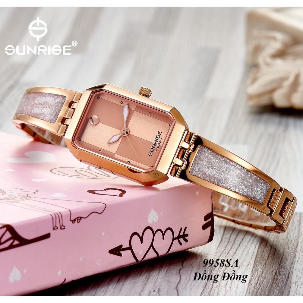 {Fullbox chính hãng} Đồng hồ nữ siêu mỏng Sunrise 9958SA kính Sapphire chống xước chống nước tốt