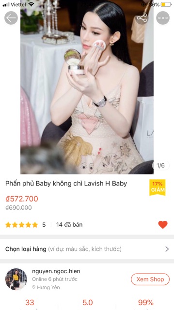 [ HÀNG CHÍNH HÃNG ] Phấn phủ siêu mịn Lavish H Baby | BigBuy360 - bigbuy360.vn