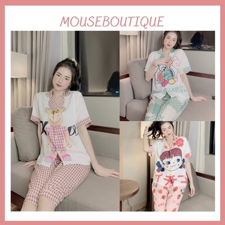 Đồ pyjama lửng mặc nhà, đồ bộ lụa lửng mặc nhà mẫu thiết kế