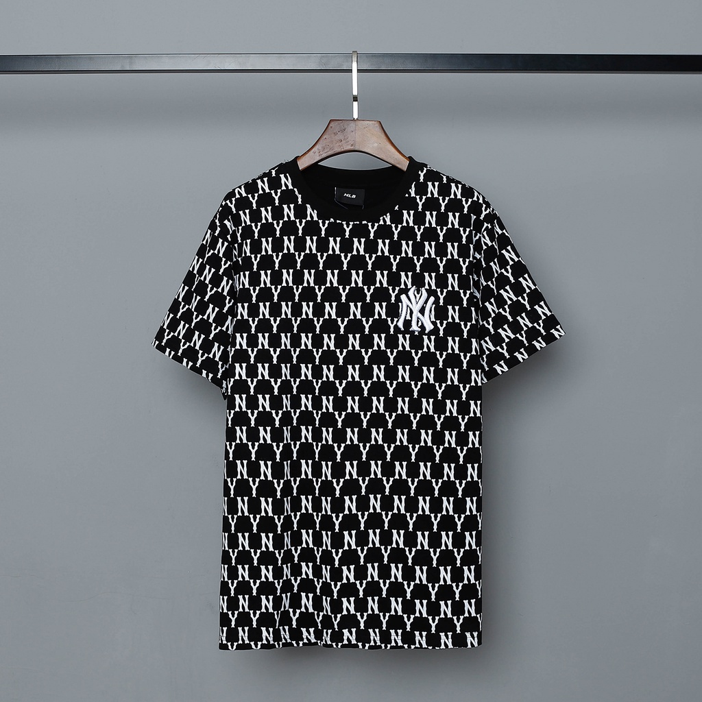 ❤❀  ❤ Áo Thun Cotton Ngắn Tay Thêu Họa Tiết MLB NY Thời Trang Cho Cặp Đôi