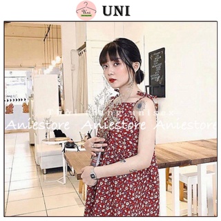 Đầm 2 dây nữ hoa nhí vintage/ váy 2 dây hoa nhí dáng dài