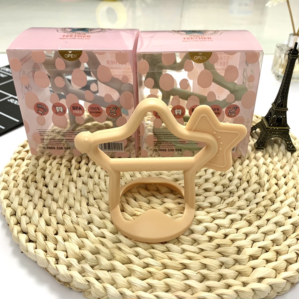 Gặm nướu cho bé hình sao, ngậm nướu cho bé silicon Kichilachi xuất Nhật