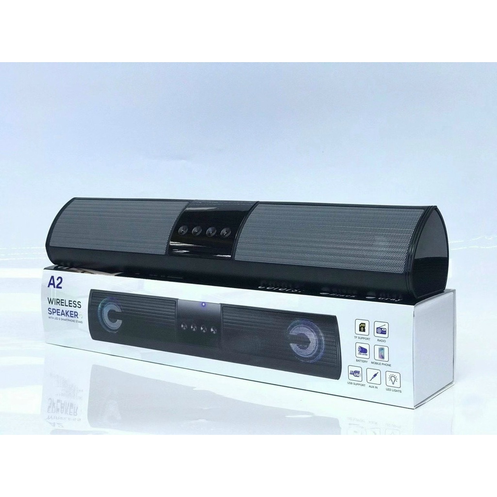 Loa bluetooth speaker A2 dáng dài 2 loa cực đỉnh, kiểu dáng sang trọng hỗ trợ thẻ nhớ, đài FM 5.0