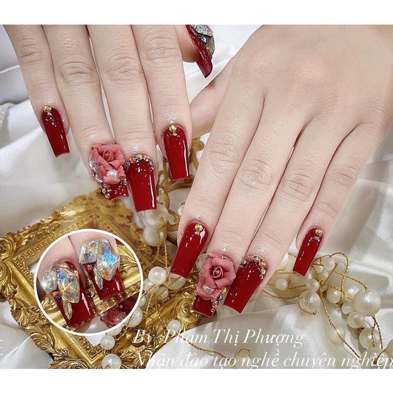 Hoa bột Nail - Hoa hồng trai mã X MaiAnhNails