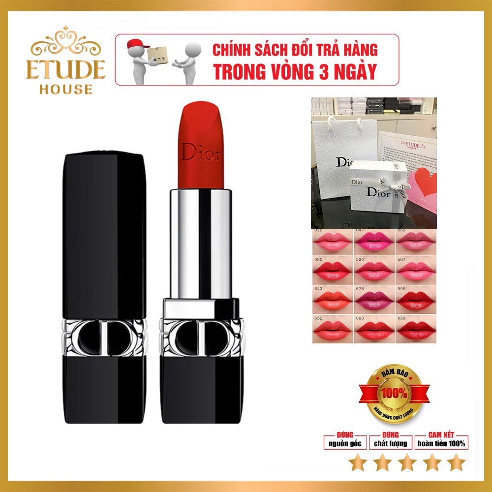 Son Dior Limited Rouge velvet (hot new 2021), chất son được bao bọc bằng nhung mịn màng cao cấp !!