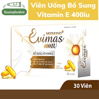 Viên uống đẹp da Vitamin E, dầu hoa anh thảo, lô hội Medstand Evimas 400IU- Hộp 30 Viên