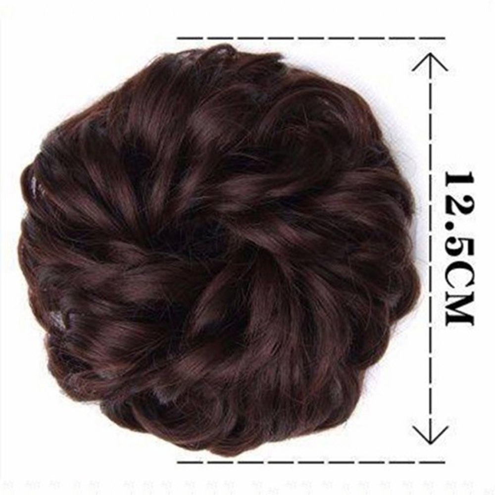 Búi tóc xoăn giả bằng sợi tổng hợp thiết kế co giãn màu sắc thời trang dành cho nữ