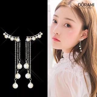 [ FREESHIP 50K ] Bông tai tua rua thời trang Hàn Quốc đính hạt trai lấp lánh siêu sang