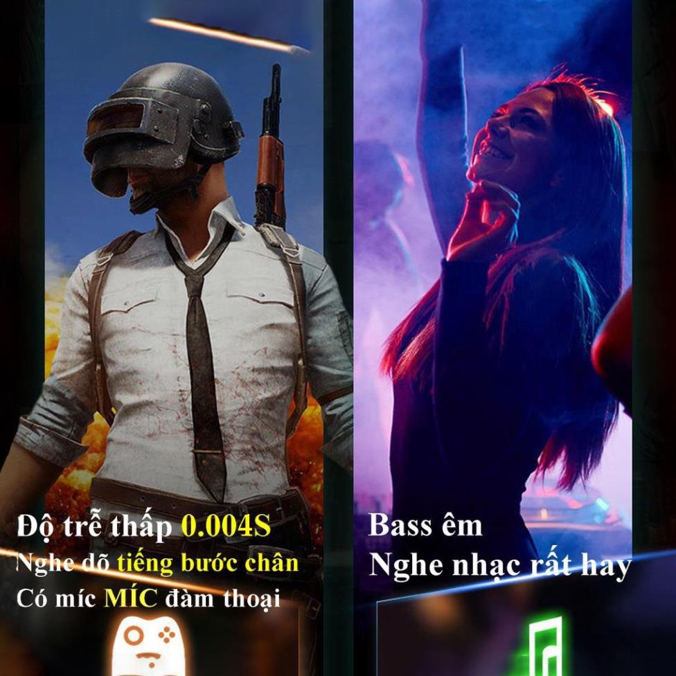 Tai Nghe Gaming Bluetooth Apro366 Tws , Tai Nghe Chơi Game Không Dây Bluetooth 5.0 - Độ Trễ Thấp - Pin Trâu - Có Míc