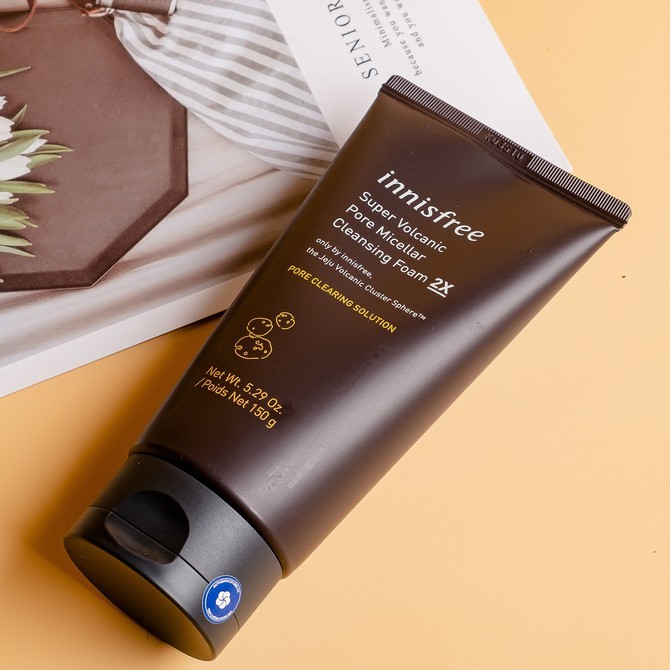 Sữa rửa mặt Innisfree Super Volcanic Pore Micellar 2X đất sét cho da dầu 150g