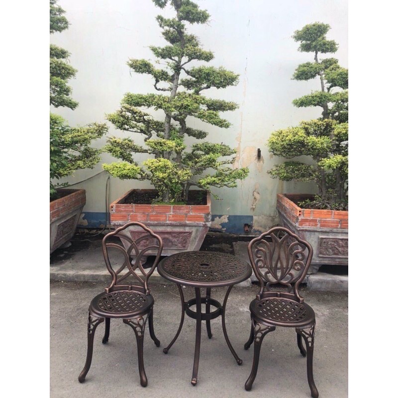 Bộ Bàn Ghế Sân Vườn Nhôm Đúc - Bàn Ghế Ngoài Trời Nhập Khẩu Bền Đẹp Chịu Nắng Mưa LinhLandecor