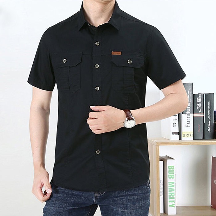 Áo sơ mi nam 💖FREESHIP💖 Áo tay lỡ nam kaki mã TT50 thể thao dáng ngắn tay thun form rộng mùa hè phong cách | BigBuy360 - bigbuy360.vn