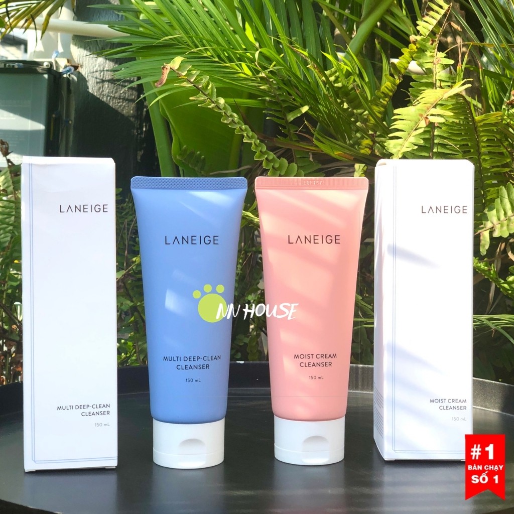 Sữa rửa mặt tạo bọt Laneige làm sạch sâu cho da dầu Multi Deep-Clean Cleanser, da khô Moist Cream Cleanser - NN HOUSE