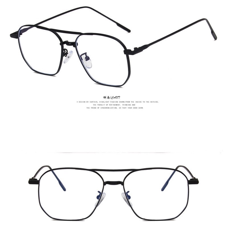Kính mắt JIUERBA hỗ trợ độ cận chống tia bức xạ gọng kim loại thời trang Hàn Quốc unisex