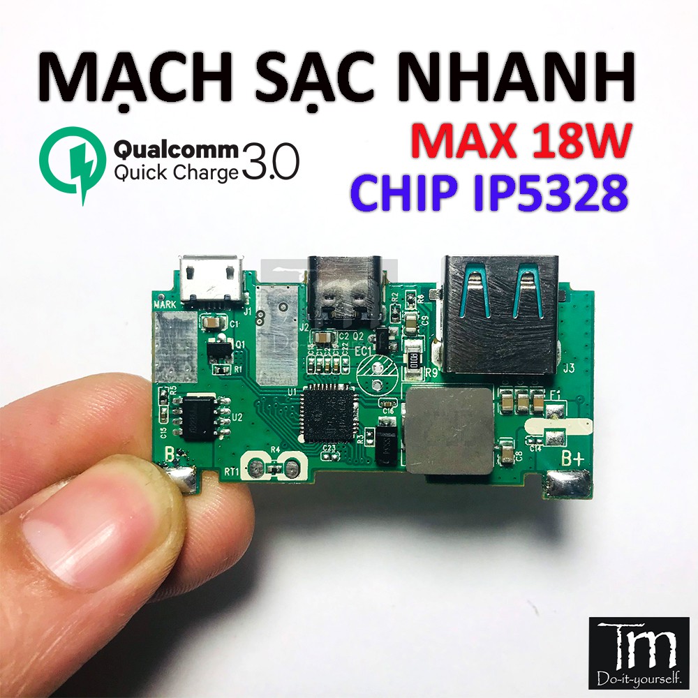 Mạch Sạc Dự Phòng Sạc Nhanh IP5328 18W PD