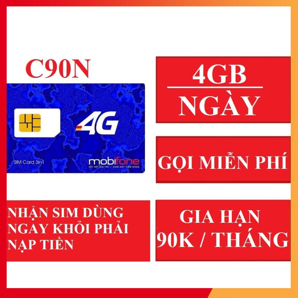 SIM 4G 1 NĂM Sim 4G Mobifone C90N /LOCAL GỌI MIỄN PHÍ hottt