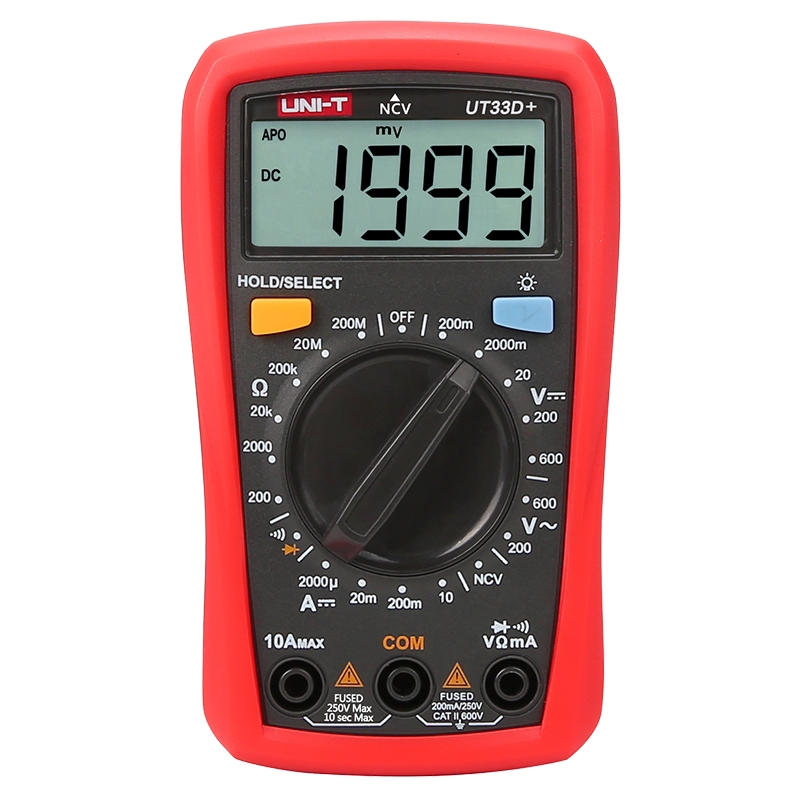 【100%Original Agent】UNI-T UT33D+  NCV digital multimeter Tester, 600V 10A Voltage Current meter