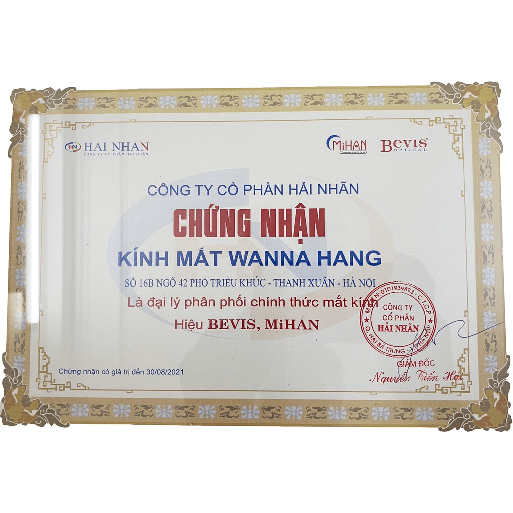 Tròng kính cận loạn chống ánh sáng xanh, chống tia UV, chống xước siêu mỏng Hàn Quốc cao cấp Wanna Hang