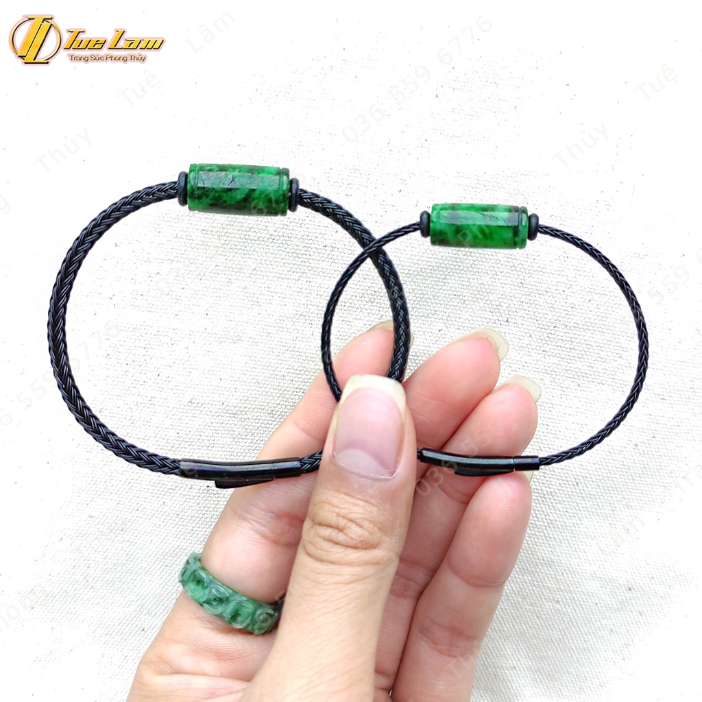 Vòng tay lu thống tài lộc hanh thông sơn thủy màu xanh lá hợp mệnh bình an - Tuệ Lâm