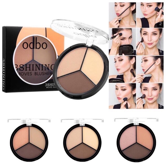 Sale 38% Phấn highlight tạo khối ODBO 3 ô Thái Lan chuyên nghiệp | BigBuy360 - bigbuy360.vn