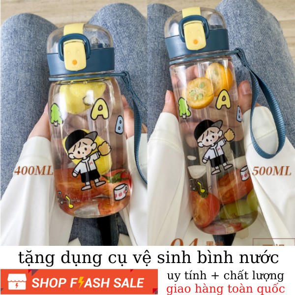 Bình nước 500ML LOẠI DÀY CÓ ÔNG HÚT bình nươc cho bé