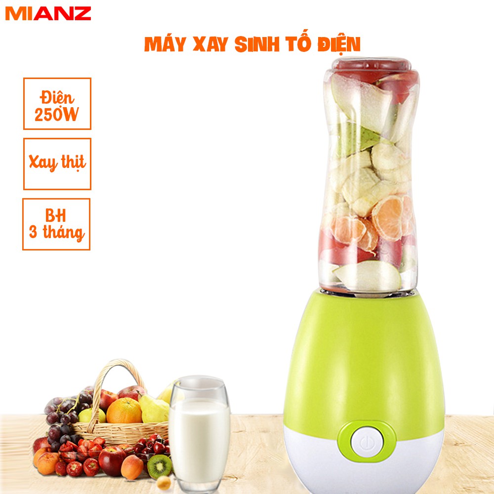 Máy xay sinh tố cầm tay - Công suất 250W - 500ML - Xay thịt, đá - MIANZ STORE - BH 3 tháng