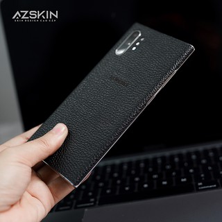 Miếng Dán Da Điện Thoại Galaxy Note 8/9/10/10Plus/Note20/Note20 Ultra | Da Bò Đen Vân Hạt - Da Thật 100%