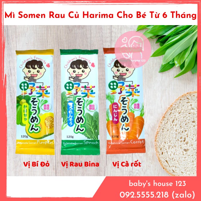 Mì Somen Rau Củ Harima Cho Bé Ăn Dặm Từ 7 Tháng