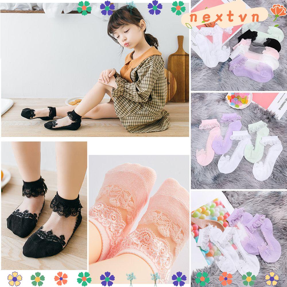 Vớ bé gái màu trơn dễ thương