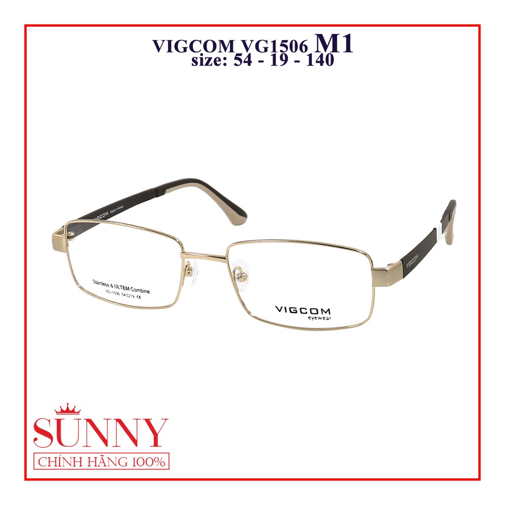 Gọng kính nam nữ thời trang Vigcom VG1506 nhiều màu chính hãng, thiết kế dễ đeo bảo vệ mắt
