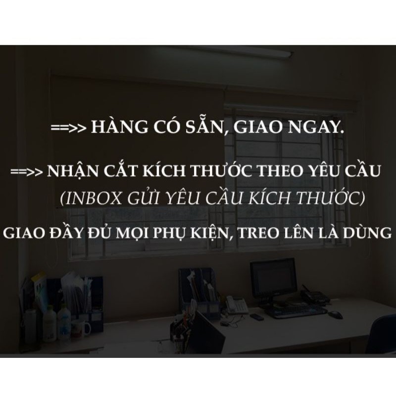 Rèm cuốn cầu vồng hàn quốc (Hàng có sẵn, Nhận cắt kích thước khác)