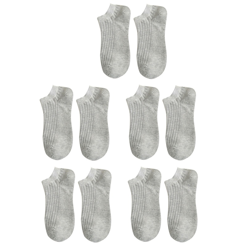 Xiangbao Set 5 Đôi Tất Cotton Cổ Thấp Họa Tiết Sọc Nhiều Màu Sắc Cho Nam