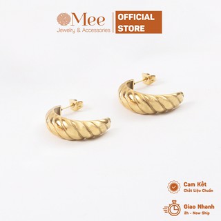 Bông tai nữ MEE xoắn cá tính,Tidal Areca Hoops vintage cao cấp - E6538