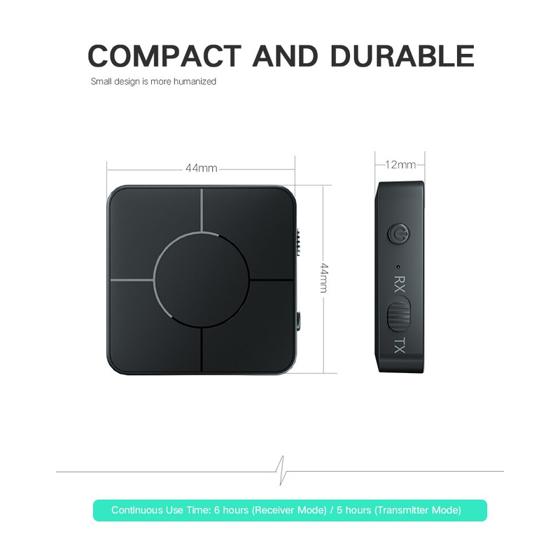 Thiết Bị Nhận Tín Hiệu Âm Thanh Bluetooth 5.0 2 Trong 1 Jack Cắm 3.5mm