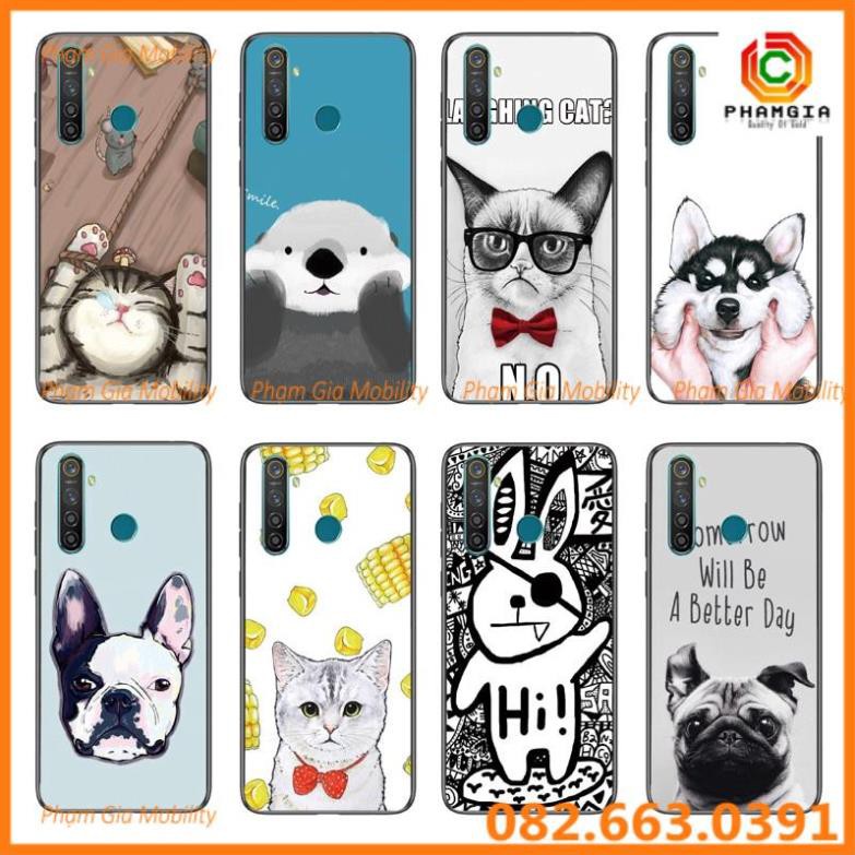 Ốp lưng hình tráng gương bóng đẹp thú cưng, chó mèo Realme 5i / Realme 5S / Realme 5 Pro / Realme Q/ Realme C3