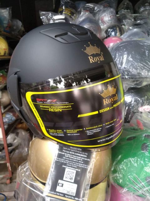 Mũ bảo hiểm Royal M01 CHÍNH HÃNG màu Đen