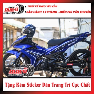 Tem Trùm Exciter 150 Xanh GP Thể Thao - Thiết kế theo yêu cầu - Tem 3 lớp không bay màu
