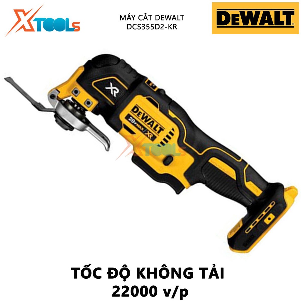 Máy cắt đa năng dùng pin DEWALT DCS355D2-KR Máy cắt rung Công suất300W,Tốc độ không tải22000v/p cắt trên nhiều vật liệu