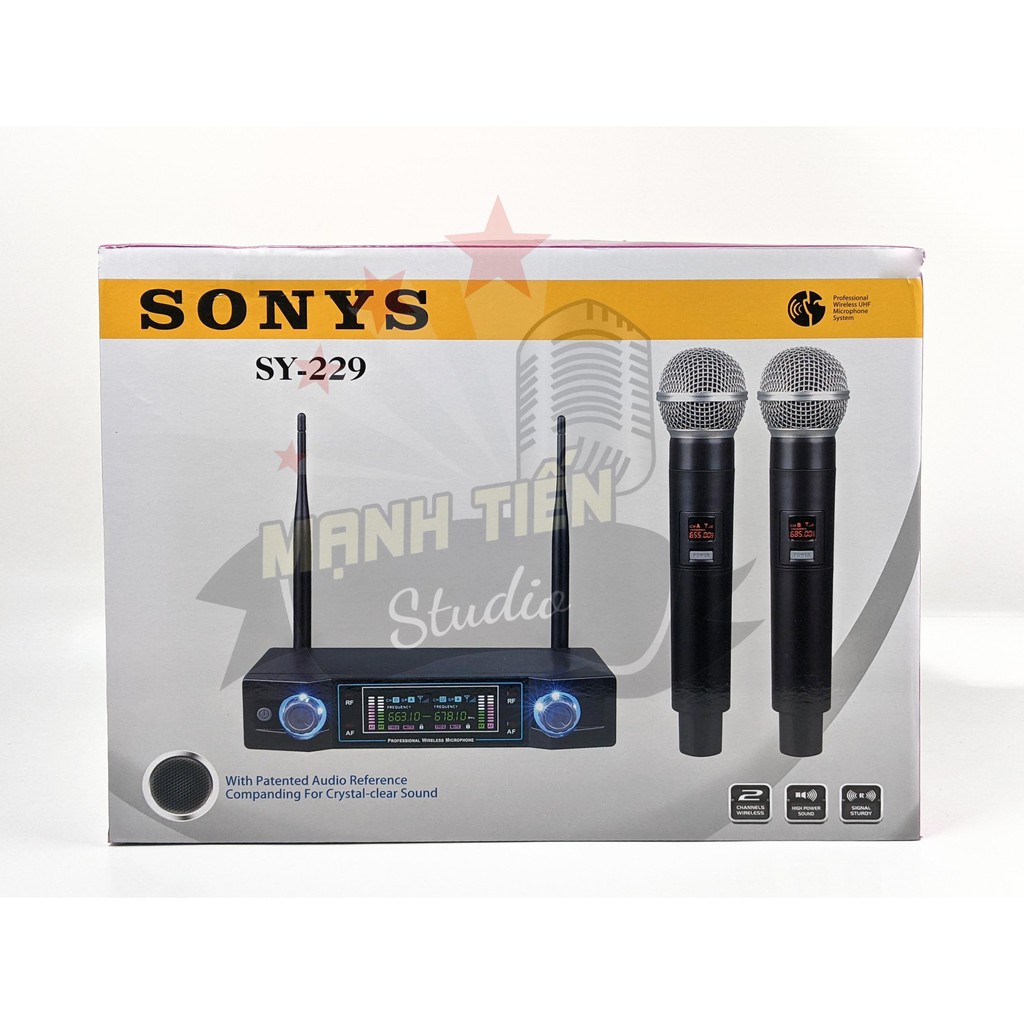 Micro không dây SonyS SY - 229 hát karaoke gia đình, hội nghị siêu tiện lơi micro cầm chắc tay bảo hành 1 năm