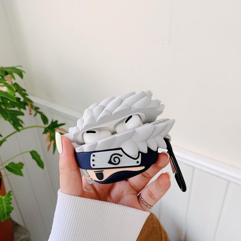 Vỏ Bảo Vệ Hộp Sạc Tai Nghe Airpods Pro 2 3 1 Bằng Silicon Họa Tiết Hoạt Hình NARUTO Kakashi Dễ Thương
